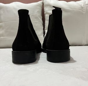 Stylish Black Suede Chelsea Boots