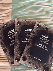 Nykaa Skin Secrets Charcoal Bubble Sheet Masks