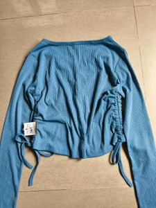 Korean Ruched Long Sleeve Top