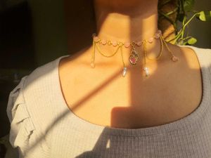 Handmade Pink Quartz &amp; Pearl Choker