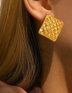 Gold Square Textured Earrings BRAND NEW