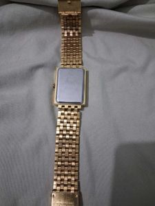 Elegant Gold Tone Rectangle Watch