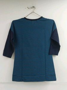 Women's Blue Striped T-Shirt