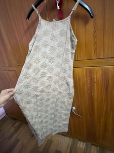 Elegant Beige Floral Printed Kurti Trouser & Dupat