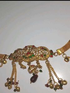 Elegant Gold Plated Waist Chain with Stones
