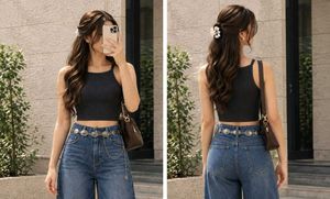 Y2K Crochet Cardigan &amp; Black crop top