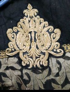 Elegant Black &amp; White Embroidered Dress