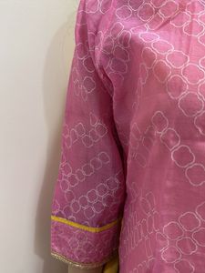 Pink Kurta Set with Yellow Dupatta