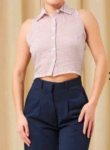 SHEIN sleeveless crop shirt