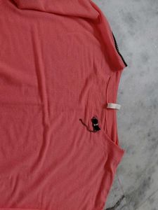 Coral Zip Detail Long Sleeve Top