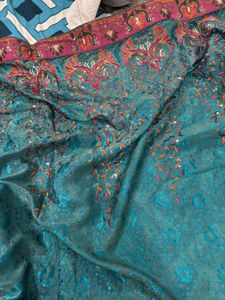 Embroidered Teal Saree