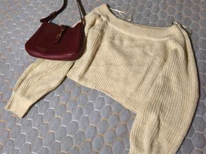 Cream Off-Shoulder Sweater