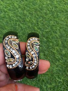 Designer Black & Crystal Bangles