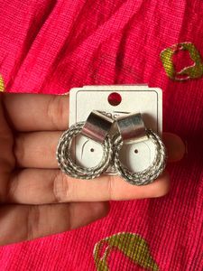 Chunky Silver Hoop Earrings