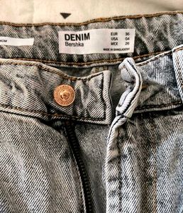 Grey Acid Wash Ripped Jeans