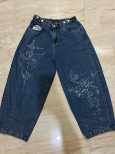 Graphic cybergilism baggy jeans