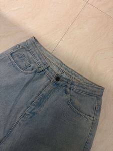 Light Wash Distressed Wide Leg Jeans