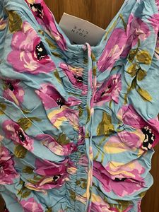 Zara Floral Ruched Mini Dress