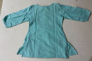Pretty Embroidered Teal Short Kurta