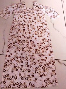 handmade Brown Flower print kurti dress (Brand New