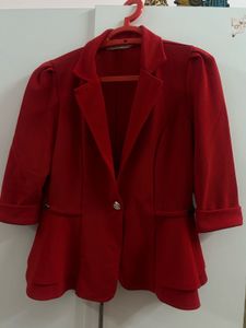 SALE - Red Ruffled Blazer