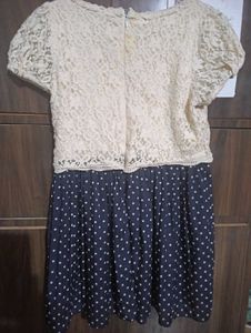 Chic Lace &amp; Polka Dot Dress