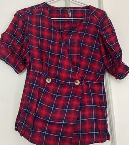 Red Plaid Top