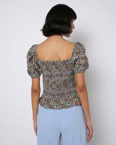 Floral Smocked Puff Sleeve Top