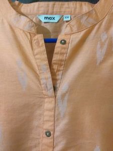 Max Orange Chanderi Silk Kurti.