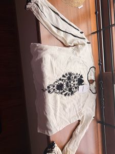 Cream Embroidered Blouse