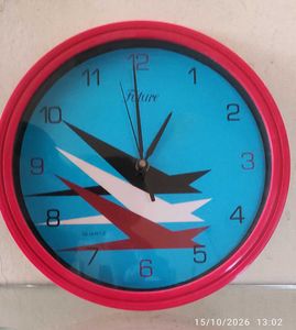 Red Round Wall Clock