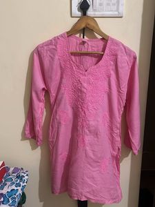 Pink Chikankari Kurta