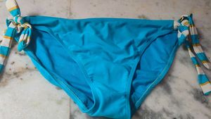 Blue Bikini Bottom with Tie Sides
