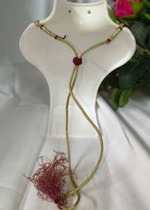 Chic Pink &amp; Gold Necklace Stone Jarkan Metal Set