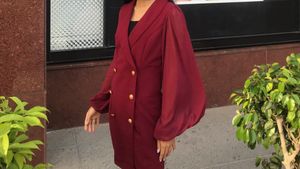 Shein Maroon Blazer Dress