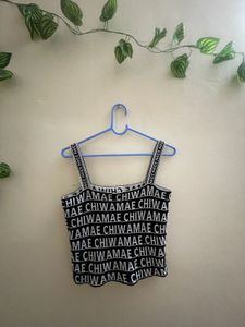Graphic Print Crop Top