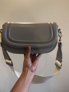 ZARA Stylish Grey Leather Crossbody Bag