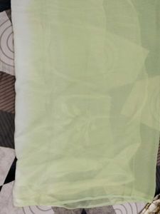 White Kurta Set with Green Embroidery