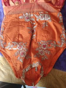 Designer Orange &amp; Pink Gown