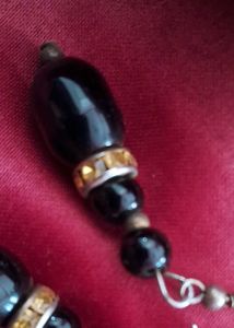 Elegant Black Beaded Drop Earrings