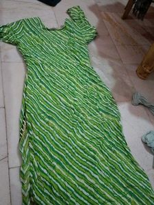 Green jaipuri s triped Kurta