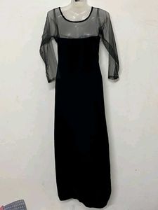 pinteresty Elegant Black Velvet Evening Dress