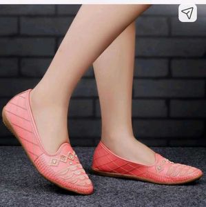 Cute Coral Embroidered Loafers