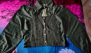 Chic Polka Dot Smocked Top