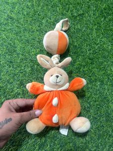 Orange Bunny Plush Musical Toy