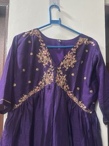 Vibrant Purple Embroidered Kurta Set
