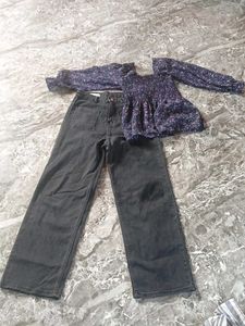 💗🥳top and jeans combo set🥳💗