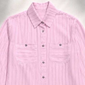 Chic Pink Striped Button-Up Shirt