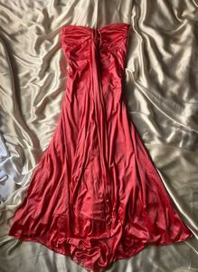 Coral Strapless Dress