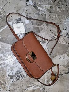 Fossil Brown Leather Crossbody Bag